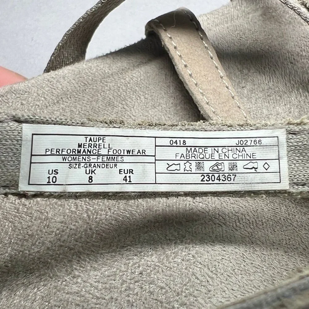 Merrell Terran Lattice II Sandal Women 10 Tan‎ Athletic Outdoor Hiking Flip Flop